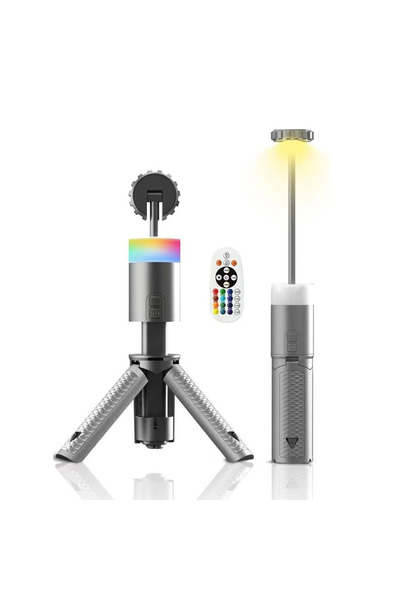 SHUFA GLAMPING Taşınabilir Kamp Işığı Uzaktan Kumanda Alüminyum Teleskopik Tr...