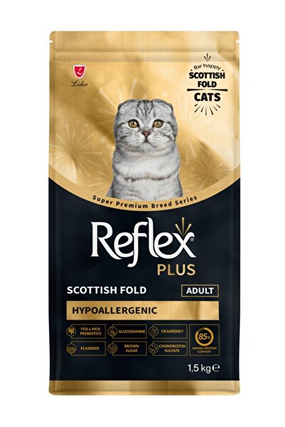 Reflex Plus Scottish Fold Hypoallergenic Tavuklu Yetişkin Kedi Maması 1.5 Kg -V1