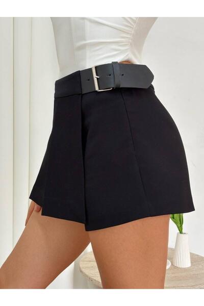 NOVEMBER Yüksek Bel Kemerli Şort Etek NVM-20091