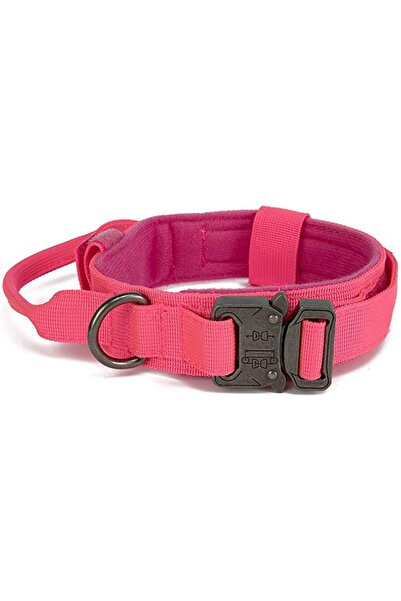 Bukela طوق سيوسي التكتيكي للكلاب، قابل للتعديل، مصنوع من النايلون، مزود بإبزيم ومقبض معدنيين متينين لتدريب الكلاب.