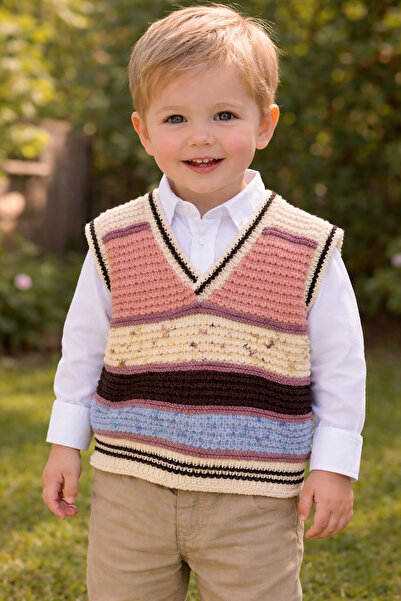 SLADUŞ EL ÖRGÜSÜ 2–3 Yaş Erkek Çocuk El Örgüsü Süveter | Şık ve Yumuşak