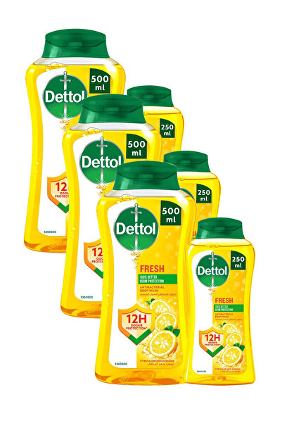 Dettol جل استحمام وغسول للجسم برائحة الحمضيات وزهر البرتقال، (250 مل + 500 مل...