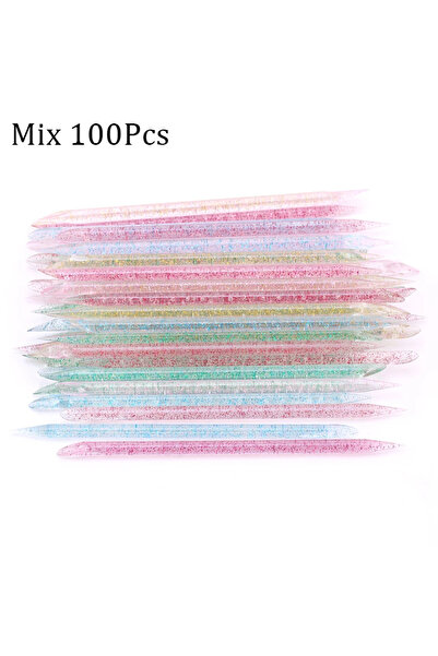 Choice7 Mix 100Pcs 100/50Pcs Nail Art Cuticle Pusher Reusable Double End Crystal Stick Professional Cuticle