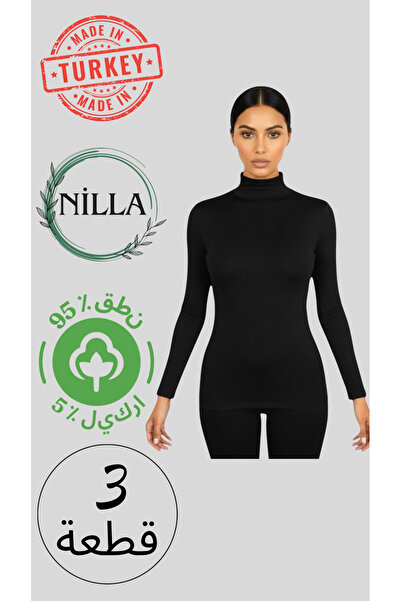 Roft & Pink 3-Piece Women's Cotton Closed Neck Long Sleeve Bodysuit