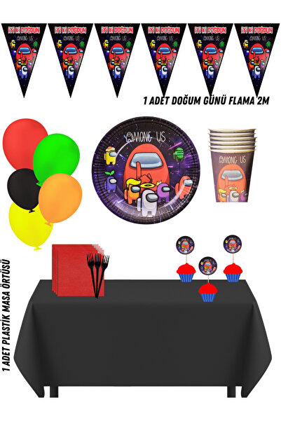 HAPPYLOOPPARTY Among Us Amongus Set dekoracija za rođendansku proslavu za 32 ...