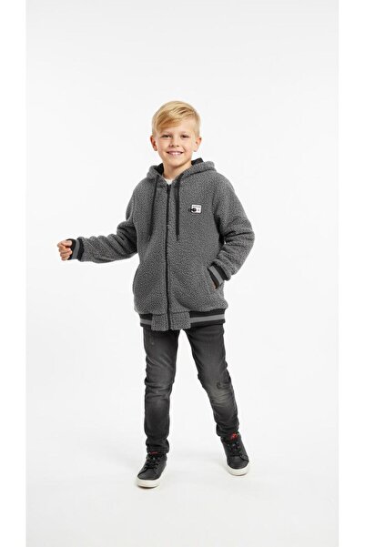 RBL COLLECTİON Erkek Çocuk Peluş Kapüşonlu Polar Sweatshirt Fermuarlı