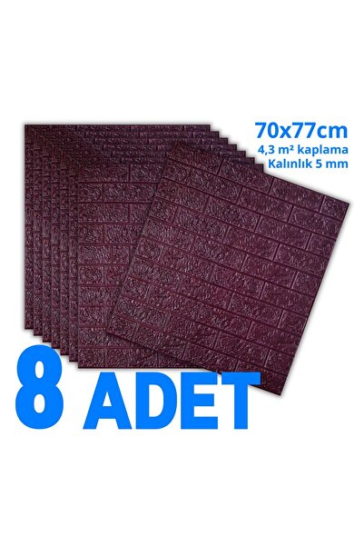 HORECA MARKET 3D Kendinden Yapışkanlı Duvar Kağıdı Strafor Köpük Bordo 70x77 ...