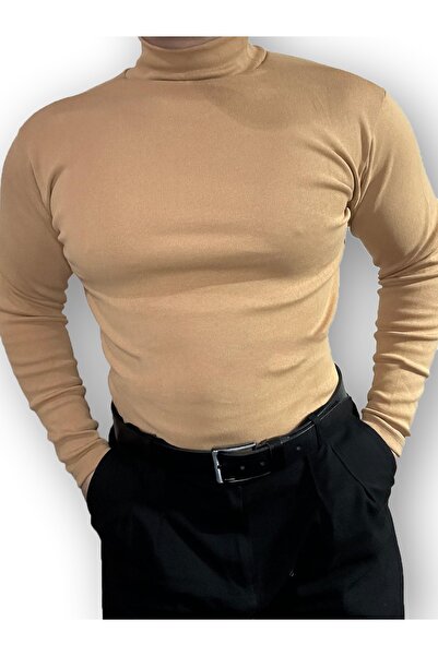 Ventuno Giyim Long Sleeve Half-Thigh Turtleneck Lycra Combed Cotton Badi Body