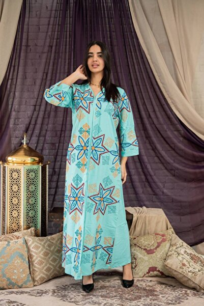 AFandina جلابية قطنية بتصميم فاخر، وأناقة لا مثيل لها SM - 35