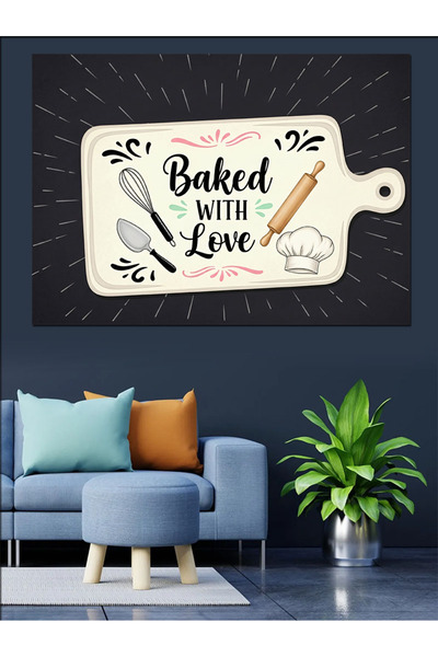 Artmeg Baking Themed Cutting Board Detail Decorative Canvas - Mdf Wood Painting