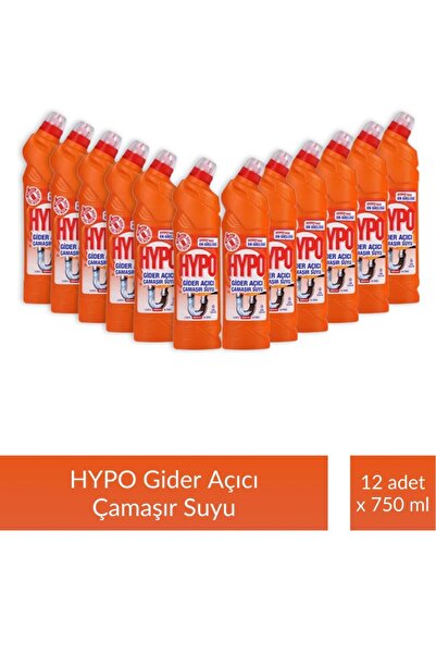 Hypo GİDER AÇICI ÇAMAŞIR SUYU ÇAM TAZELİĞİ 750 GR x 12 ADET