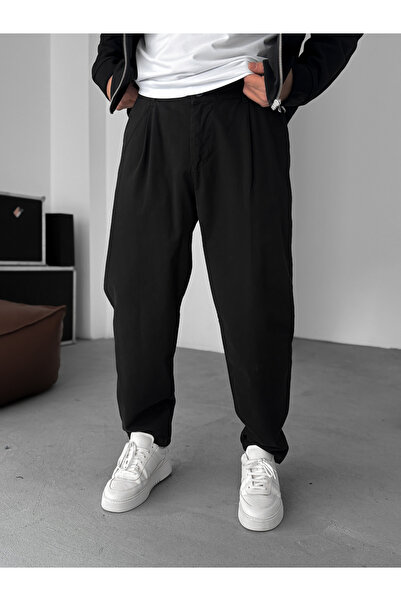 BYBASICMAN Черни габардинени панталони C-6142