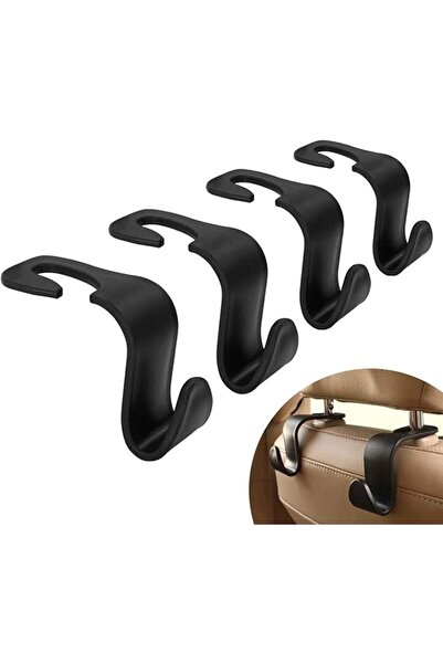 Arabest 4PCS Car Seat Headrest Hooks, Car Hanger Hooks for Easy Access, Multifunctional Small Hooks (Black)
