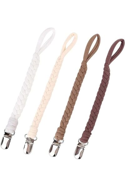 Bukela LCHYI 4-Pack Silicone Pacifier Clip Holder with One Piece Design