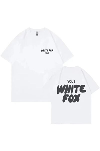 White Fox Vol3 Siyah Tişört Unisex Trendy Oversize Kısa Kollu