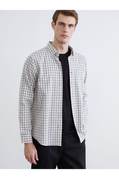 LC Waikiki Southblue Regular Fit Long Sleeve Plaid Men's Lumberjack Shirt