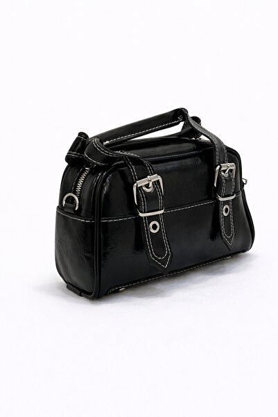 LOREVIE Women's Belt Buckle Detailed Mini Hand and Shoulder Bag
