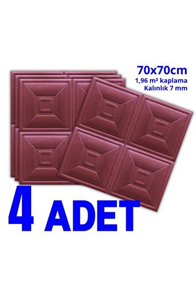 HORECA MARKET Kendinden Yapışkanlı Duvar Kağıdı Panel Strafor Köpük Bordo Kar...