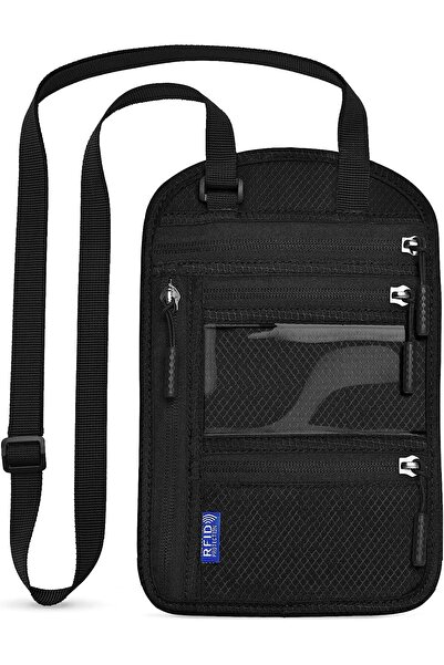 AZONEE Travel Neck Wallet Passport Holder RFID Blocking