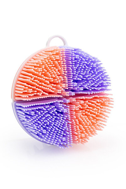 L&Wen ليفة سيليكون للجسم، فرشاة استحمام وشامبو لطيفة، تقشير، رغوة سريعة، تدليك - بنفسجي/وردي