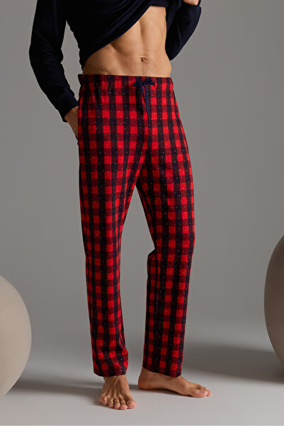 Syah Erkek Pamuklu Cepli Uzun Pijama Altı