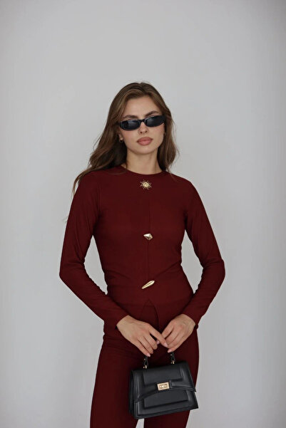 Zerenyus Ottoman Ottoman Bench Set Burgundy