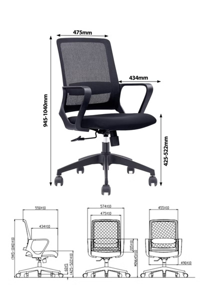 ARSTID كرسي مكتب مريح مع دعم قطني وكرسي دوار قابل للتعديل