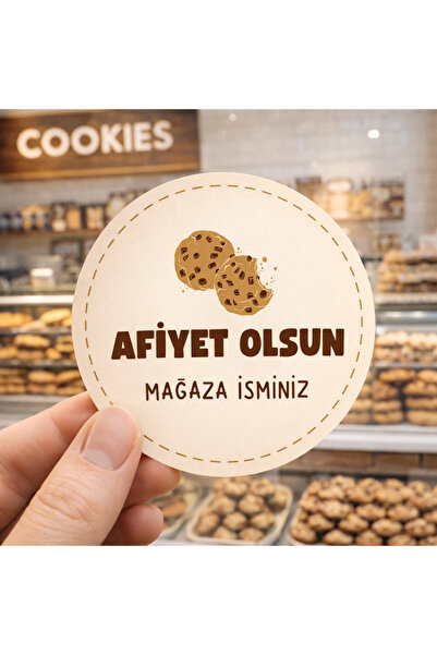 YAPIŞKAN STORE Bon Appetit Sticker Label 24 Pieces 4 cm Diameter Round Shape Adhesive Takeout Packaging