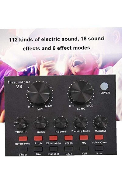 Beauenty Sound Card V8 USB External Audio Mixer Headset Microphone Webcast Entertainment Streamer