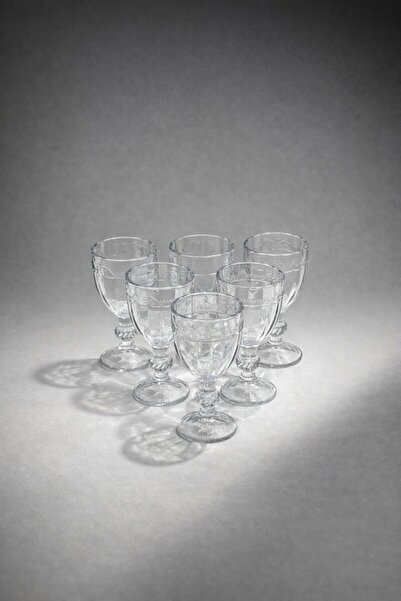 PERLAEVKAHVE Set of 6 Coffee Side Glasses with Crystal Glass Legs (65 ml)