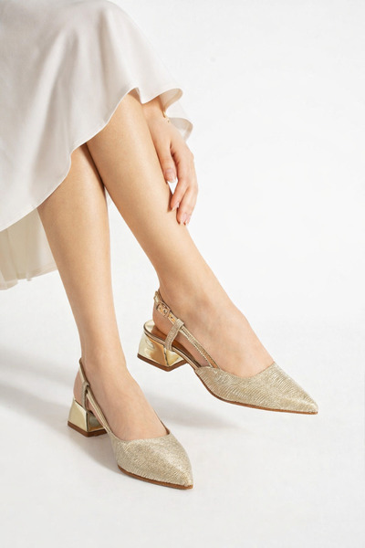 KAOF SHOES Women's Classic Heeled Shoes Gold Gold Shiny Pointed Toe Stiletto Evening Dress Shoes Casual Shoes