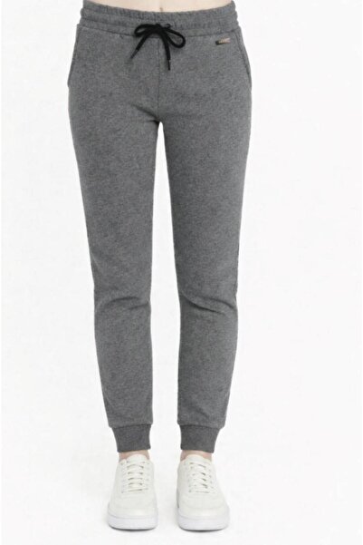 AXXEL Women's Smoked Melange Sweatpants with Bottom Pockets and Elasticated Legs-P1572