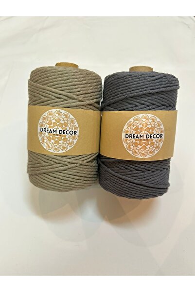 Dream Decore by NS Macramé Cotton Cord – Charcoal Grey | 2 x 100 Meters