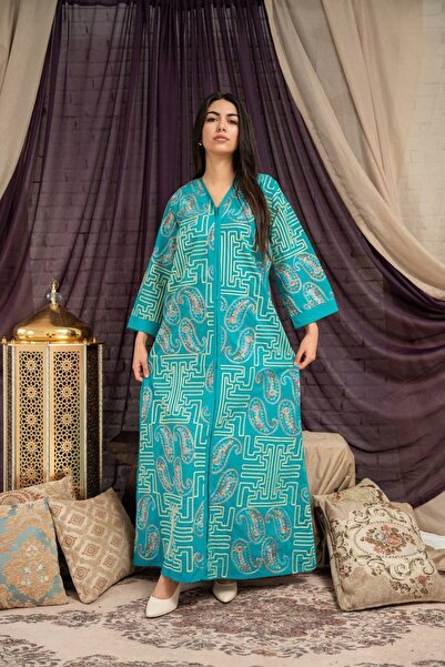 AFandina جلابية قطن فاخرة بنقشة مميزة – اختيارك للراحة والشياكة SM -40