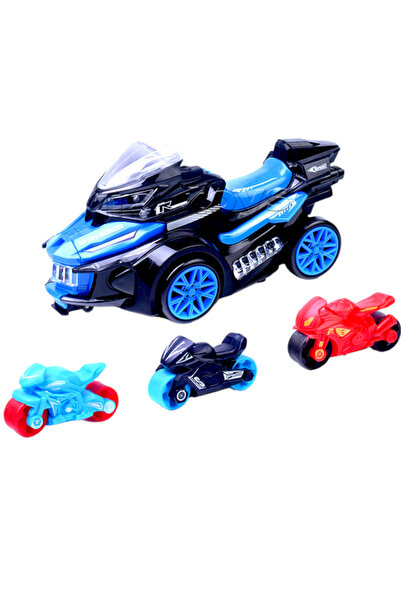OEM Παιχνίδι μοτοσικλέτας KidsNplay, εκτοξευτής με 3 μίνι μοτοσικλέτες, ηχητι...
