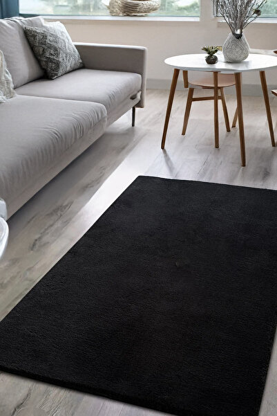 Alpina Home Black Washable Puffy Plush Carpet Runner Soft Non-Slip Base