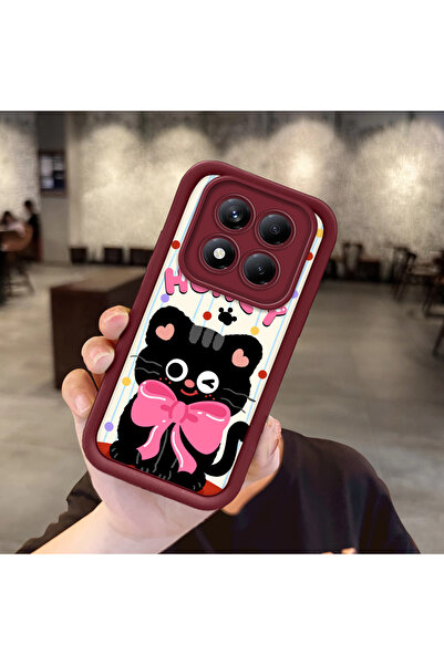 Hontinga جراب هاتف ملون بتصميم قطة لهاتف شاومي ريدمي نوت 14 برو بلس+ 5G مصنوع...