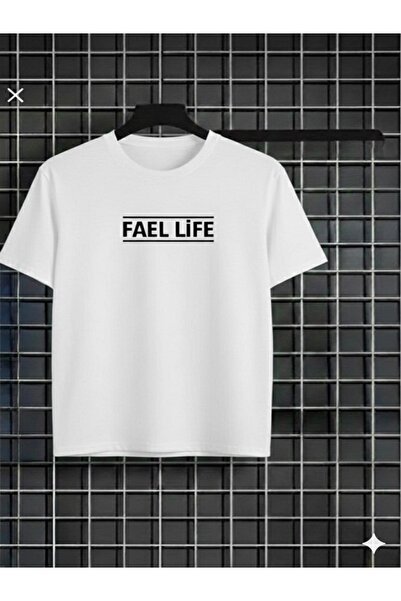 FAEL LİFE Μπλουζάκι Unisex με στάμπα, φαρδιά γραμμή, για κορίτσια/αγόρια