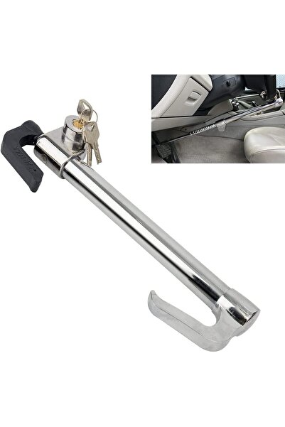 S Z F Store Steering Wheel Brake Lock Anti-Theft Retractable with Double Hook for Cars, Trucks,