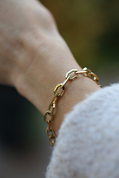 Yenigün Kuyumculuk 14 Ayar Altın Oval Ataş Bileklik BLK26276