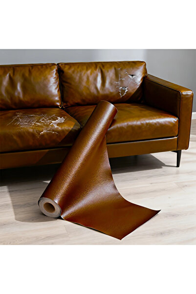 Yenimiyeni Kendinden Yapışkanlı Deri Döşeme Deri Tamir Kiti Kahverengi 100 Cm...