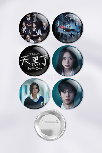 ZipZap مجموعة شارات زينة للحقائب مستوحاة من المسلسل الكوري 'الليل قادم' (6 قطع)