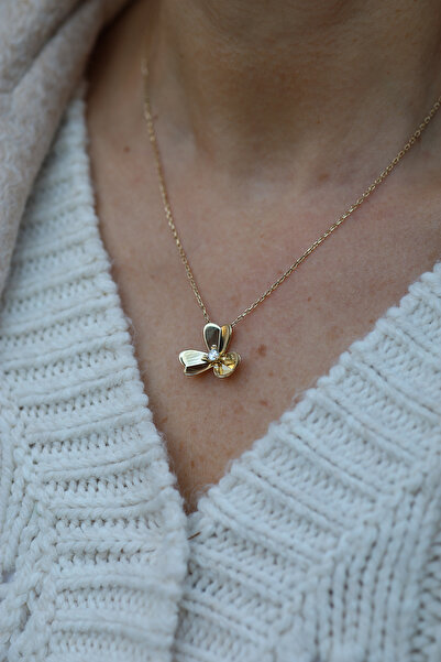 Yenigün Kuyumculuk 14 Ayar Altın Ortası Tektaş Papatya Kolye KLP32201