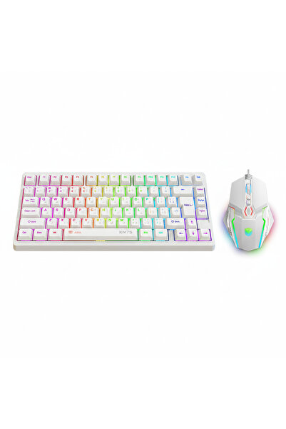 ASA KM75 Wireless Mechanical Keyboard and Mouse Combo - 75% Compact RGB Backlit Gaming Keyboard