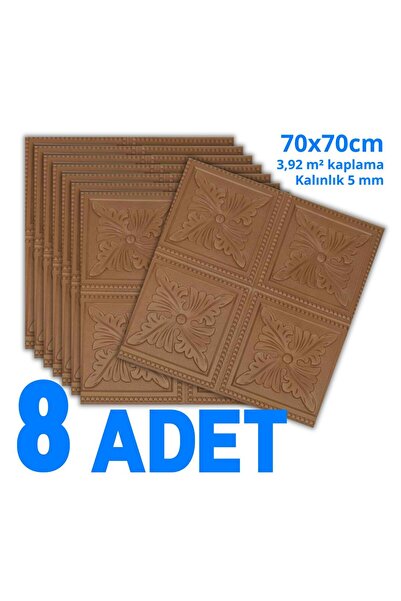 HORECA MARKET 3D Kendinden Yapışkanlı Duvar Kağıdı Strafor Köpük Kahverengi 7...