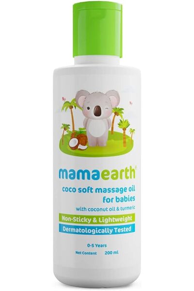 Mamaearth Coco Soft Massage Oil for Babies with Coconut Oil and Turmeric by Mamaearth, 200 ml