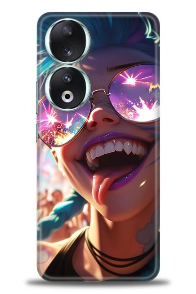 Rulet Aksesuar غطاء متوافق مع هاتف هواوي هونر 90 HD مطبوع + واقي شاشة سيراميك...