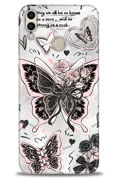 Rulet Aksesuar غطاء متوافق مع هاتف هواوي هونر 8C HD مطبوع - غطاء سيليكون مصمم...