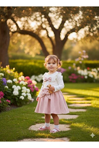 DECO Дівчачий комплект спідниці та блузки з камінцями