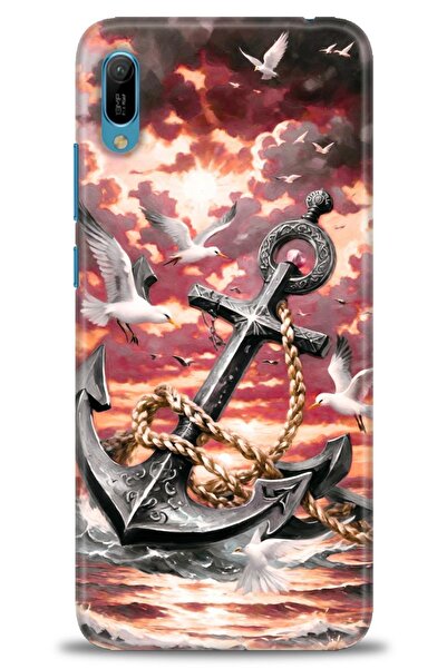 Rulet Aksesuar غطاء متوافق مع هاتف هواوي Y6 2019 HD مطبوع - غطاء سيليكون مصمم...